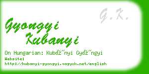 gyongyi kubanyi business card